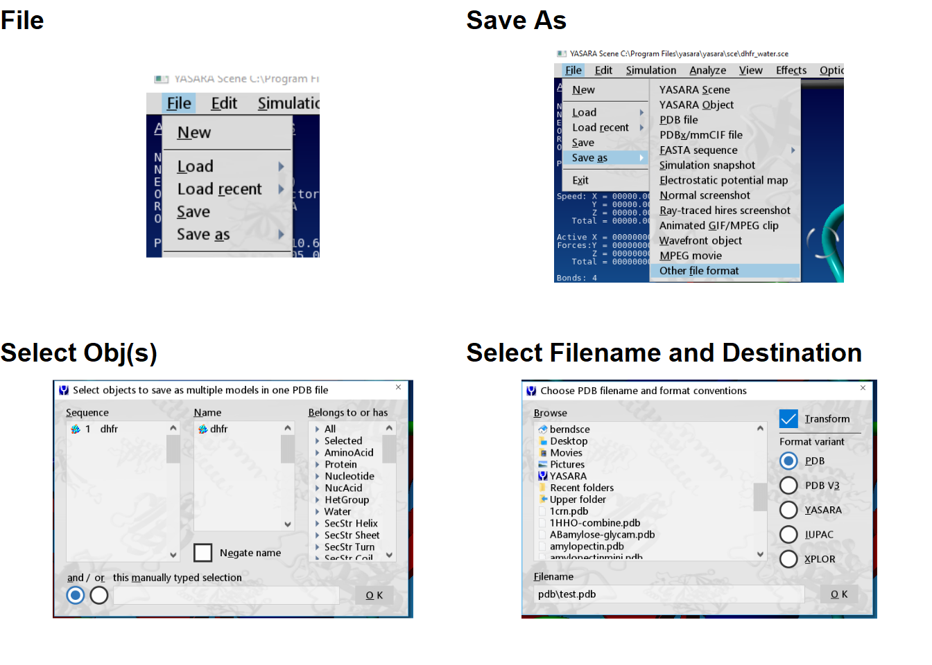 Saving a PDB file using the GUI